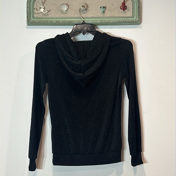 MISSPAP black shimmer galaxy long sleeve hooded pullover size women’s small - Picture 6 of 7